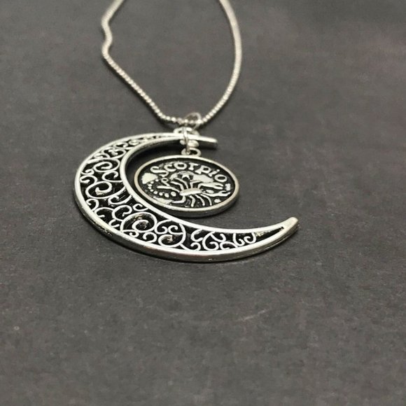 Filigree Celtic Crescent Moon Scorpio Zodiac - Picture 2 of 9
